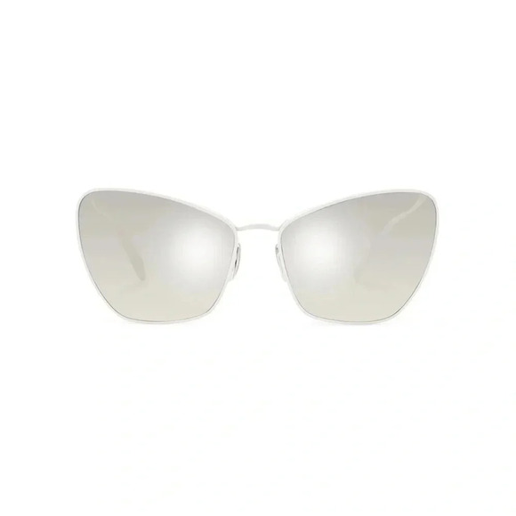 CELINE WHITE SILVER MIRRORED BUTTERFLY SUNGLASSES CL40069U - Picture 3 of 7